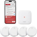 X-Sense Wassermelder-Set SWS0A41 mit vier Funksensoren und SBS50 Basisstation