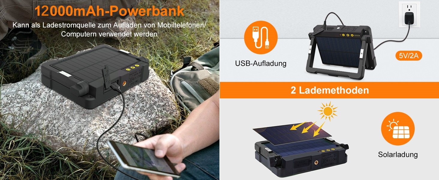 MEIKEE FLC060 Akku-Arbeitsleuchte mit klappbarem Bügel und Magnethalterung – Detail 1
