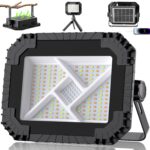 CLV LED-Akkustrahler mit Solarpanel, Tragebügel und Magneten auf der Rückseite
