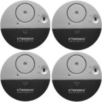 WER Doberman Fensteralarm mit Vibrationssensor, vier flache Sensoren im Set