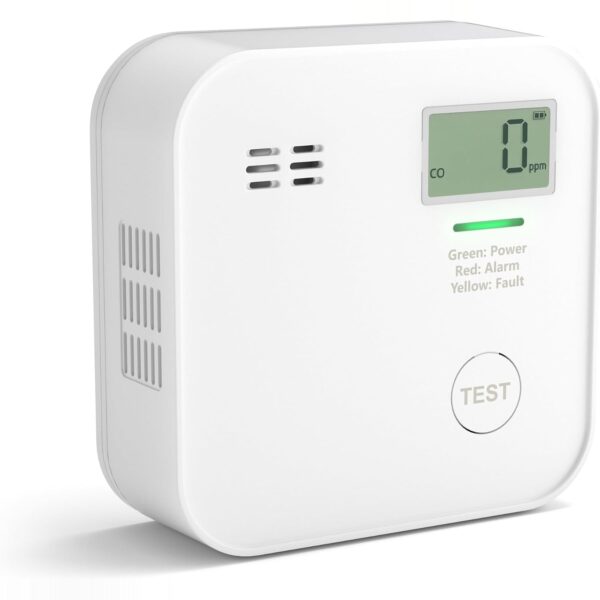 Smartwares CO-Melder FGA-13091 in Weiss mit Anzeige und Testtaste an der Wand