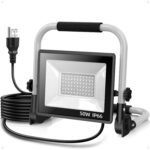 SOARFLY LED Baustrahler WL-SL-01 in Gelb mit Metallrahmen, Tragegriff und verstellbarem Standbügel