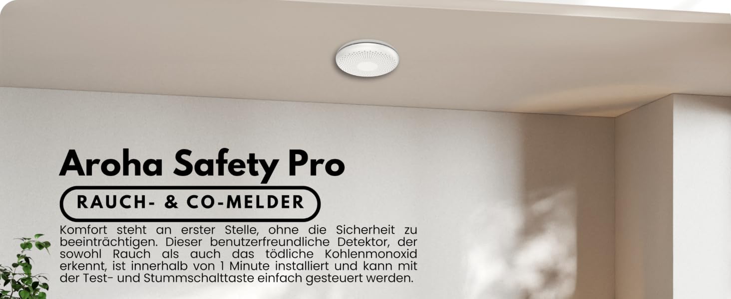 Zwei Aroha Safety Pro CS11 Kombimelder für Rauch und Kohlenmonoxid in Weiss – Detail 1