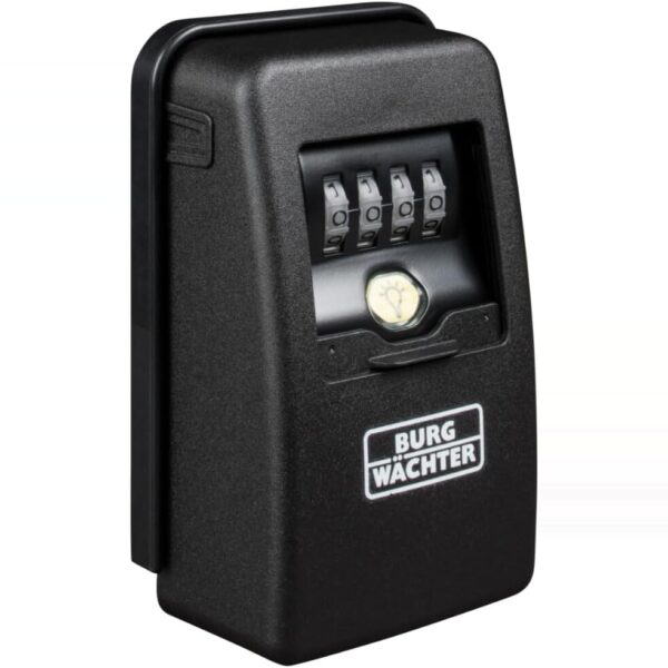 Burg-Wächter Key Safe 60 L SB Schlüsseltresor in Schwarz mit beleuchteten Zahlenrollen an der Wand