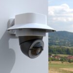 Regenschutzhaube aus ABS über einer eufy SoloCam E30 an der Hauswand
