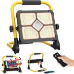 ERAY Akku-Baustrahler mit Solarpanel, Stativ und Fernbedienung