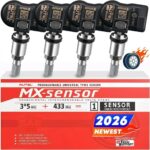 Vier Autel MX-Sensoren mit Metallventil als Ersatz-Reifendrucksensoren