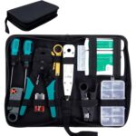 SGILE 12-in-1 Netzwerk-Werkzeugset mit Crimpzange, Kabeltester und RJ45-Steckern