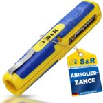 S&R Abisolierwerkzeug in Blau und Gelb zum Entmanteln von Rundkabeln und Abisolieren von Adern