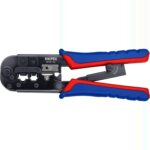 KNIPEX Crimpzange 97 51 10 für Westernstecker mit schwarzen Mehrkomponenten-Griffen