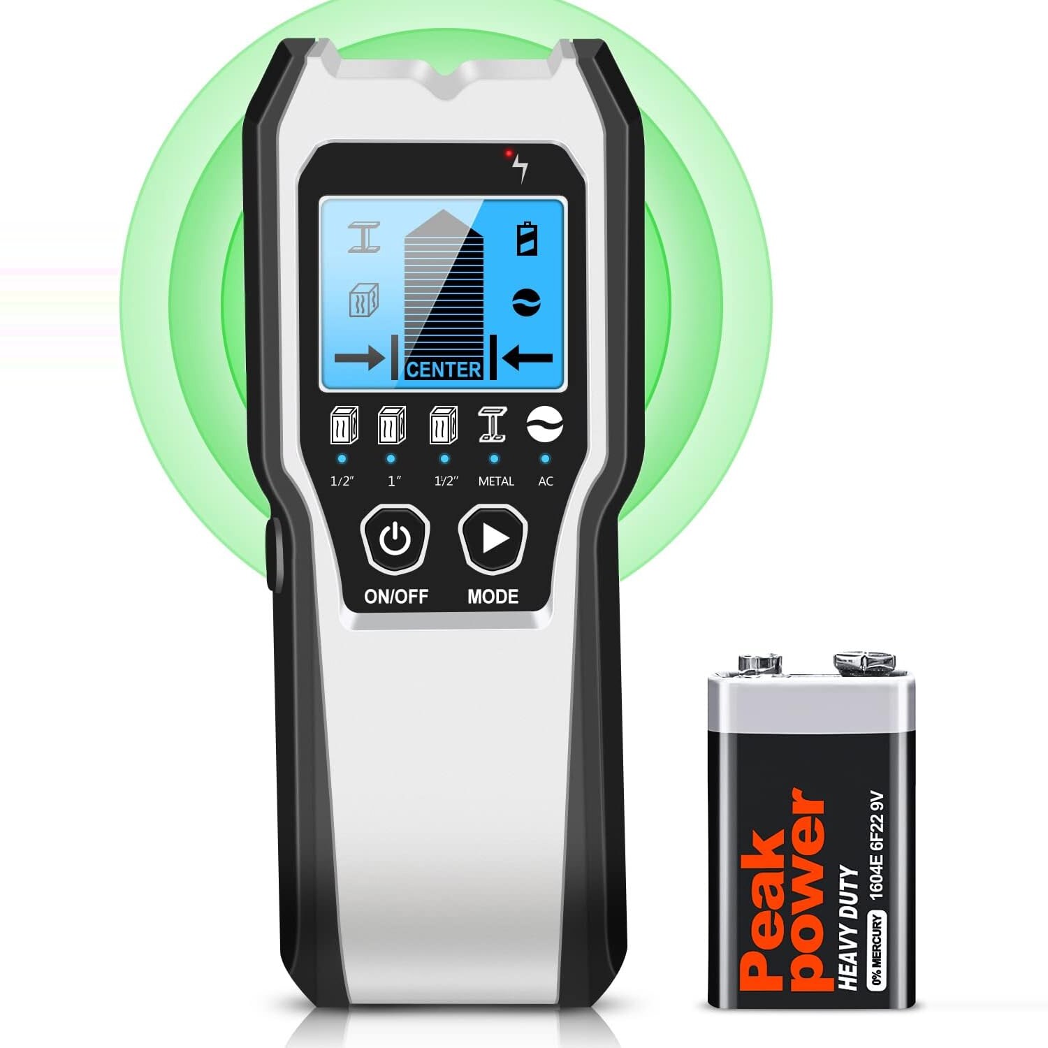 FOLAI 550B Wandscanner 5 in 1 mit LCD für Holz, Metall und Wechselstromkabel – Ansicht 1 FOLAI 550B Wandscanner in Blau mit LCD-Anzeige und fünf Scanmodi