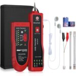 Proster XQ 350 Kabelsucher in Rot mit Sender, Empfänger, Kopfhörer und Krokodilklemmen