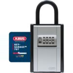 ABUS KeyGarage 797 Schlüsselbox mit silberner Zahlenradklappe und schwarzem kunststoffummanteltem Bügel