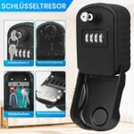 ENONEO G11 Schlüsseltresor in Schwarz mit hochgeklappter Abdeckung und vier Zahlenrädern