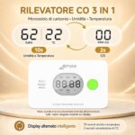 CPVAN COS-X3 plus Kohlenmonoxidmelder mit Anzeige von CO-Wert, Temperatur und Luftfeuchte