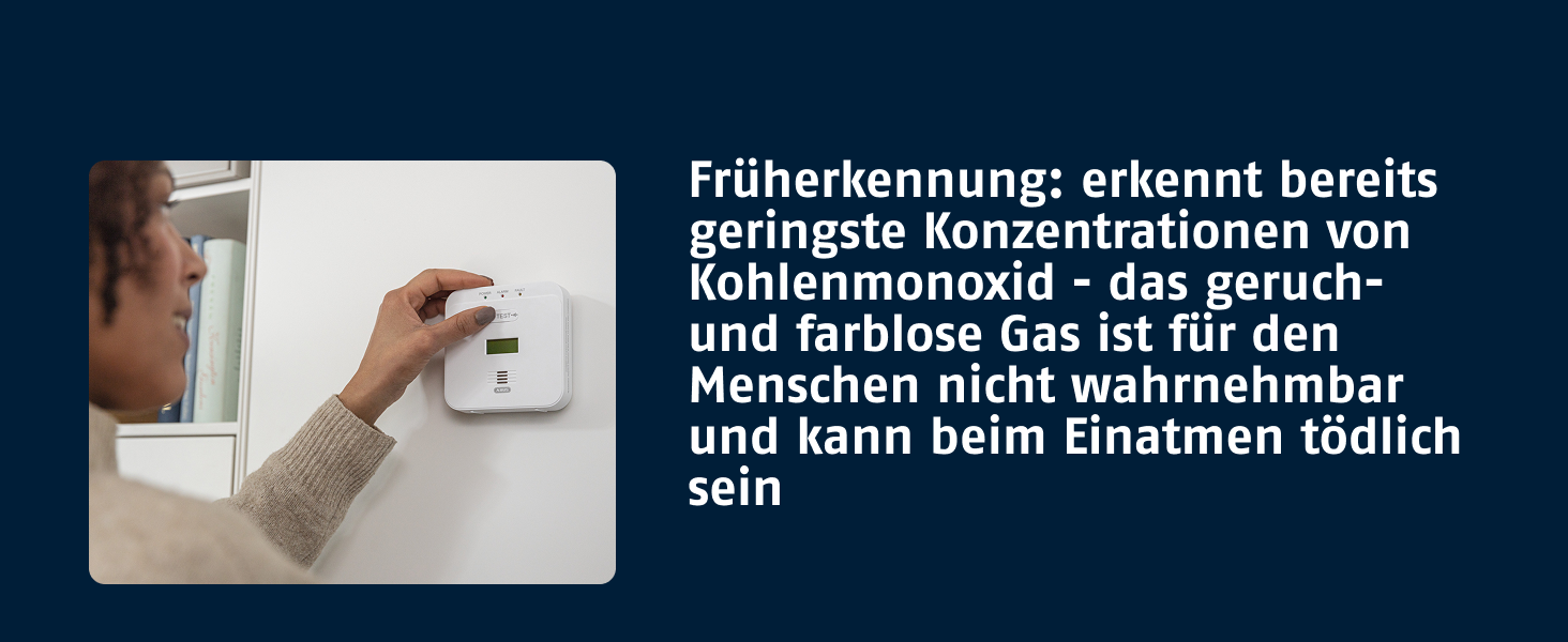 ABUS Kohlenmonoxid-Melder COWM510 in Weiss mit LCD-Anzeige – Detail 2
