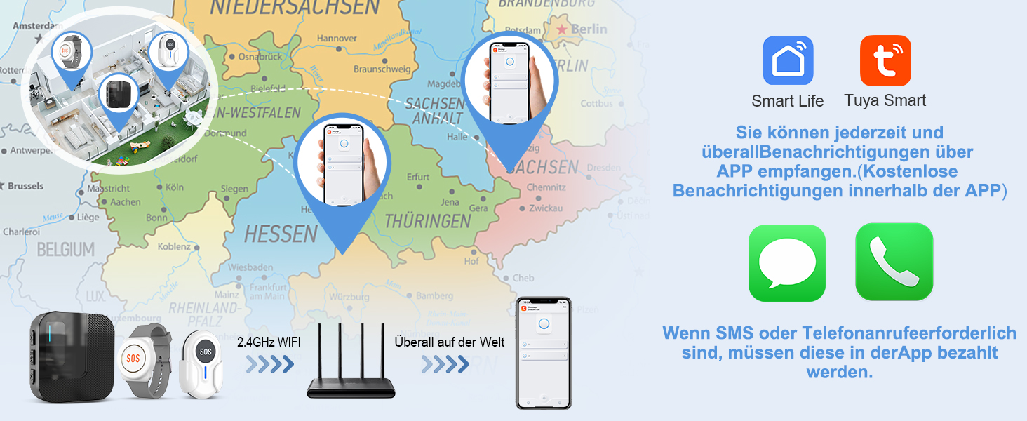 Daytech TY01 Notrufknopf mit WLAN-Empfänger für den Hausnotruf – Detail 2