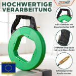 FAIRMO Einziehspirale 30 m aus PET im Kunststoffgehäuse mit fünf Adaptern und Kabelstrumpf