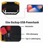 T-SUN LED Arbeitsstrahler mit klappbarem Bügel, USB-Buchse und Akkufach
