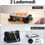OHAYORI 8-CUP LED Baustrahler mit klappbarem Griff, Magnetsockel und USB-Anschluss