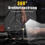 HOTLIGH ZF7549 Akku-Werkstattlampe aus Aluminium mit ausgeklapptem Leuchtkopf und Magnetfuss