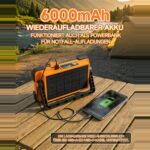 DANCINGBOAR U8CUP LED Baustrahler mit drehbarem Griff, Solarmodul und USB-Anschluss