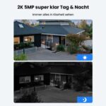 Reolink Argus Eco Akku-Überwachungskamera in Schwarz mit Solarpanel und Wandhalterung