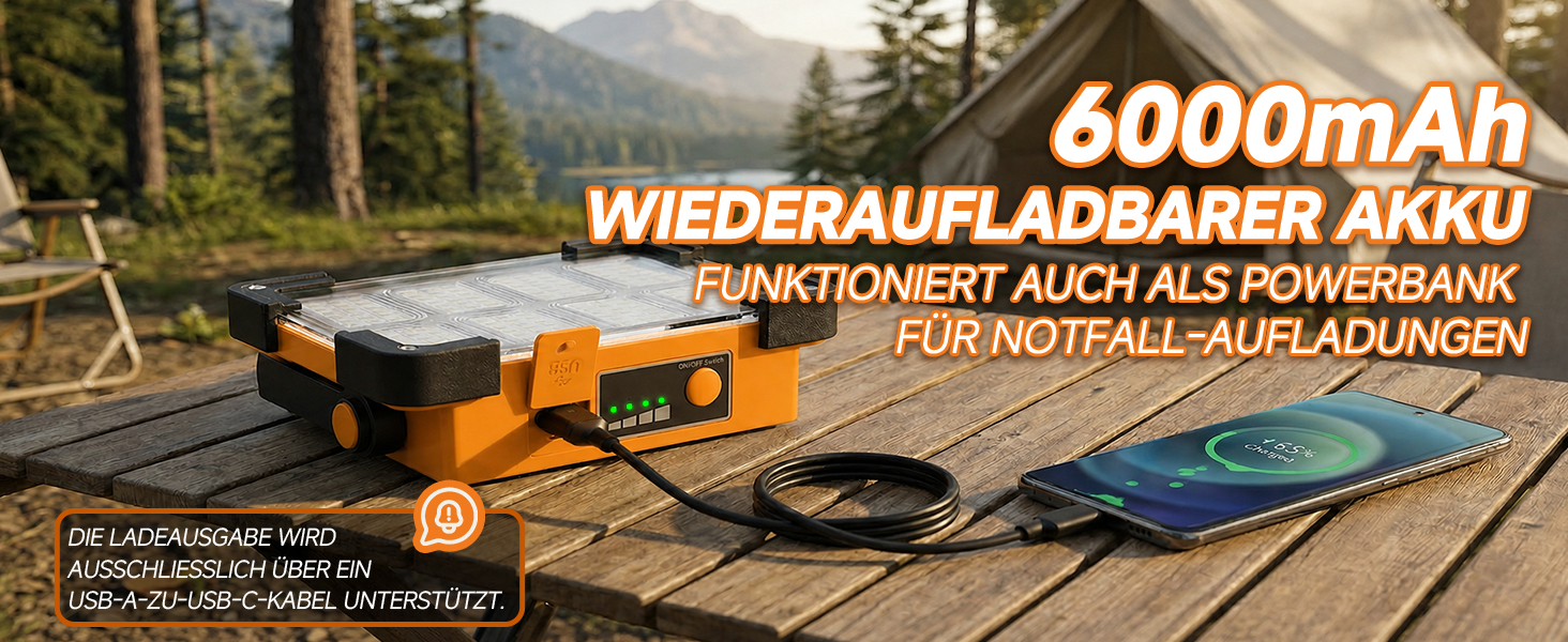 DANCINGBOAR U8CUP LED Baustrahler mit drehbarem Griff, Solarmodul und USB-Anschluss – Detail 2