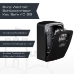 Schwarzer Burg-Wächter Key Safe 40 SB Schlüsseltresor mit vier Zahlenrollen und Schutzklappe