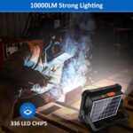 MASMEJOR SL-D8 Akku-Baustrahler mit 336 LEDs, Solarpanel und klappbarem Gelenkarm
