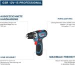 Bosch Professional GSR 12V-15 Akku-Bohrschrauber, 30 Nm, 2 Akkus, 39-teiliges Set – Bild 2