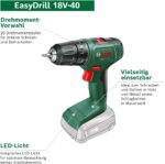 Bosch EasyDrill 18V-40 Akkuschrauber, 13-mm-Bohrfutter, 20 Drehmomentstufen, Koffer – Bild 2