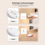 X-Sense Wassermelder-Set SWS0A41 mit vier Funksensoren und SBS50 Basisstation