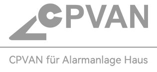 Schwarzer CPVAN CP2-Pro Bewegungsmelder mit Sirene und Fernbedienung – Detail 2