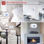 RUNIDUR CO11 Kohlenmonoxidmelder in Weiss mit LCD-Anzeige und Testtaste