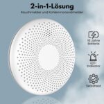 Zwei Aroha Safety Pro CS11 Kombimelder für Rauch und Kohlenmonoxid in Weiss
