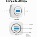 Weisser Kohlenmonoxid-Melder AGSMXSYG H-212 mit digitaler Anzeige