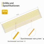 Glasfaser-Einziehstangen-Set vn-003 mit zehn Stangen und neun Aufsätzen