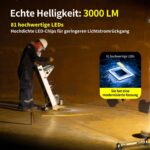 MechaniLite Akku-Werkstattlampe in Gelb mit Magnetfuss und Haken