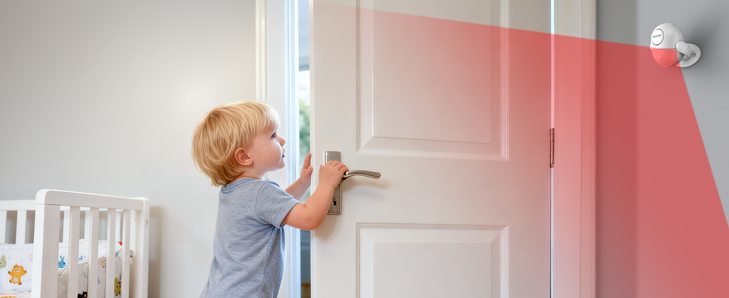 TECKNET TK-HA001 Bewegungsmelder-Alarm in Weiss mit Fernbedienung – Detail 2