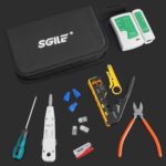 SGILE Netzwerk-Werkzeugset mit Crimpzange, Prüfgerät, Cat6-Steckern und Werkzeugtasche