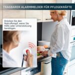 SYNLETT Pflegeruf-Set mit zwei roten Notrufknöpfen und zwei tragbaren Pagern