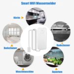 Tuehakny WLAN-Wassermelder mit Sirene und Wassersonde am Kabel