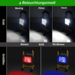 T-SUN Akku-Baustrahler 30 W aus Aluminium mit Tragebügel und drehbarem Sockel