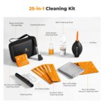 K&F Concept 25-teiliges Kamera-Reinigungsset mit Blasebalg, Sensortupfern und Tasche