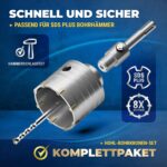 S&R Hohl-Bohrkrone Ø 82 mm mit SDS-plus-Adapter und Zentrierbohrer