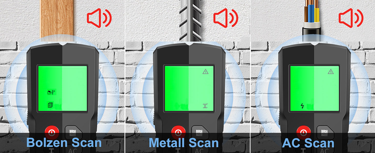 EXTSUD HLW-QB5 Wandscanner mit LCD-Anzeige für Holz, Metall und Leitungen – Detail 2
