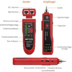 Proster XQ 350 Kabelsucher in Rot mit Sender, Empfänger, Kopfhörer und Krokodilklemmen