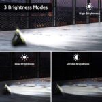 Flache LED-Arbeitsleuchte von LE mit grünen Gummikanten und rastendem Klappgriff
