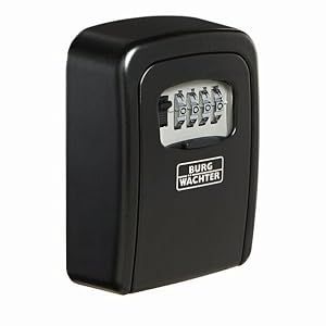 BURG-WÄCHTER Key Safe 30 SB Schlüsseltresor in Schwarz mit vier Zahlenrollen hinter verschiebbarer Schutzklappe – Detail 2